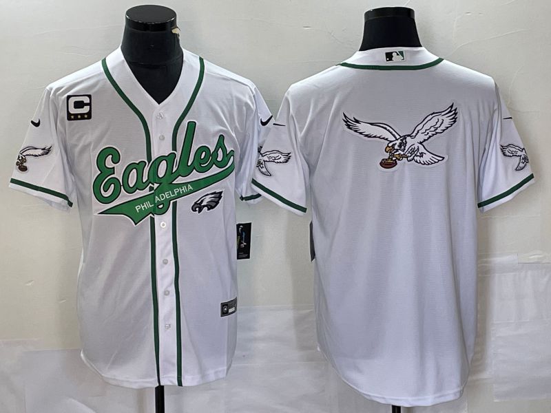 Men Philadelphia Eagles Blank White Nike 2023 Co Branding Game NFL Jersey style 8->philadelphia eagles->NFL Jersey